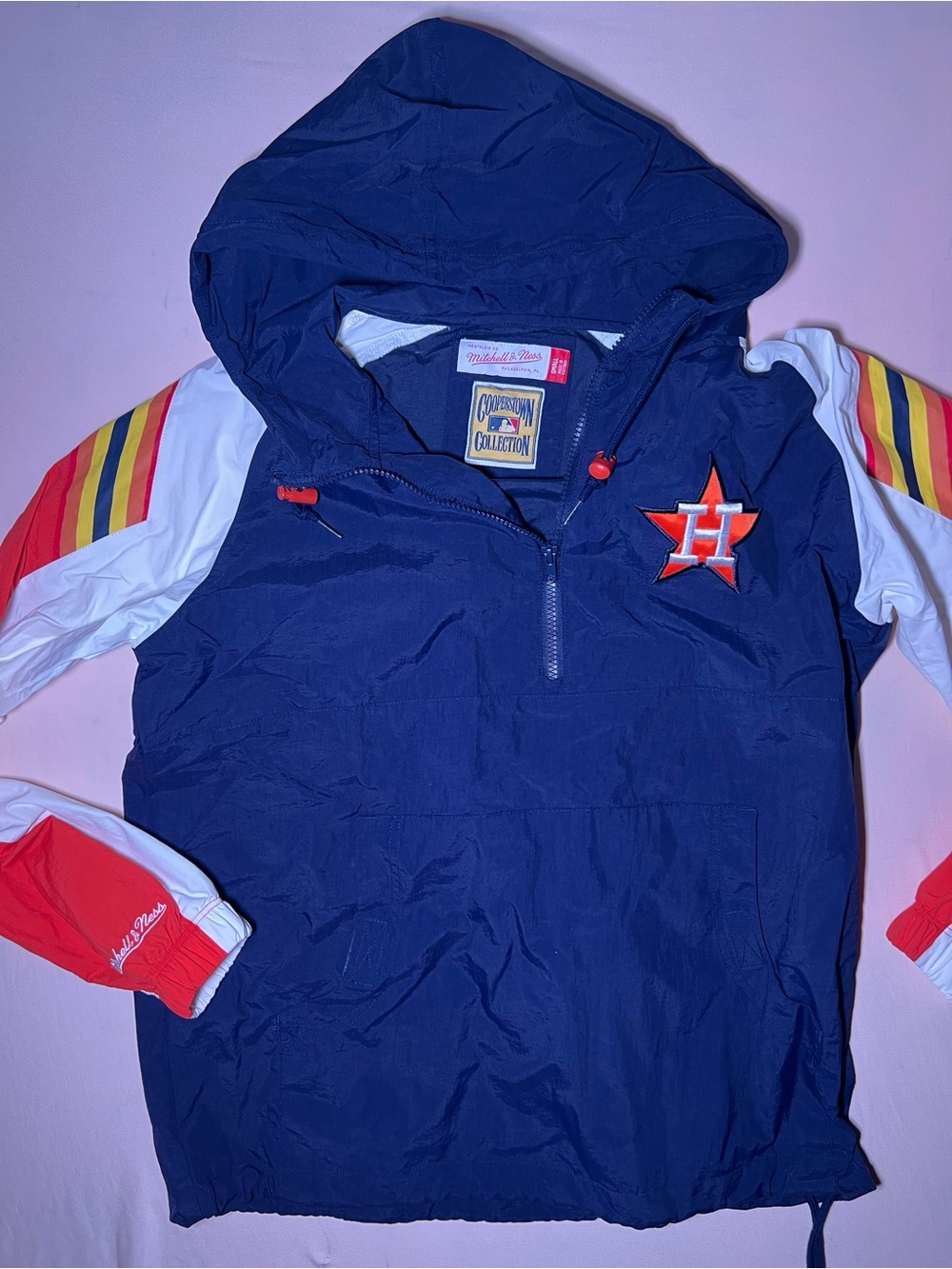 Mitchell & Ness Houston Astros Navy Pullover Windbreaker Jacket